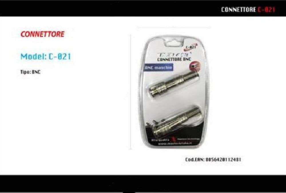 CONNETTORE BNC MASCHIO CONNETTORI ADATTATORE PER VIDEOSORVEGLIANZA MAXTECH C-021 - 2