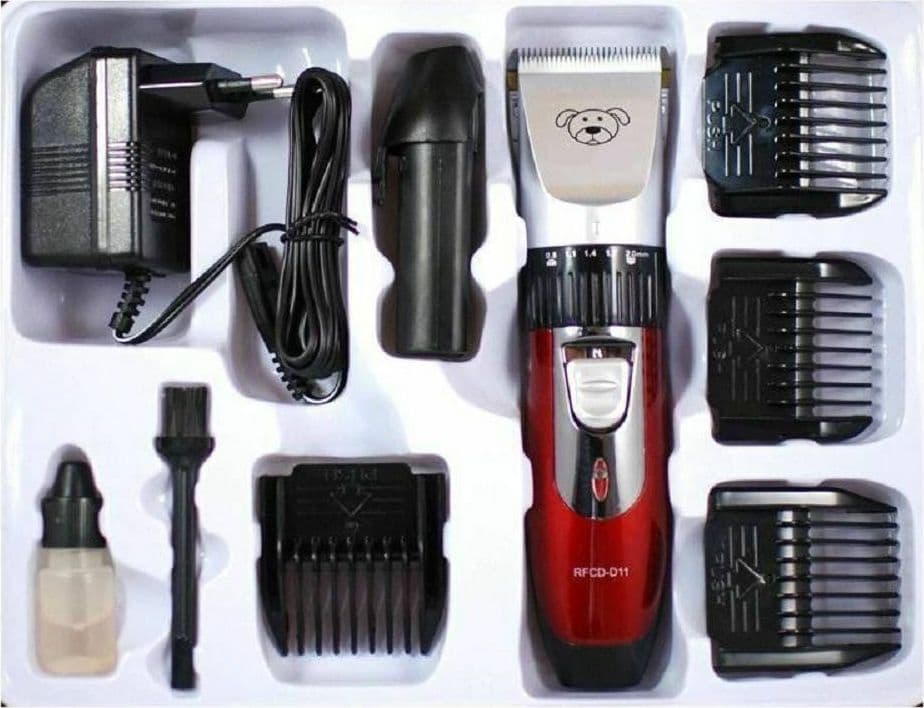 KIT TOSATRICE PER CANI TOSATORE DOPPIA BATTERIA RICARICABILE 4 PETTINI RFCD-D11 - 2