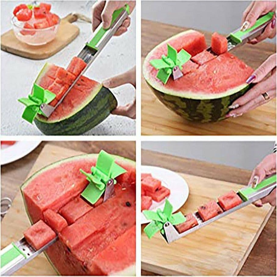 TAGLIANGURIA MULINO A VENTO ANGURIA MULTIUSO CUCINA TAGLIO DELLA FRUTTA CUBETTI - 5