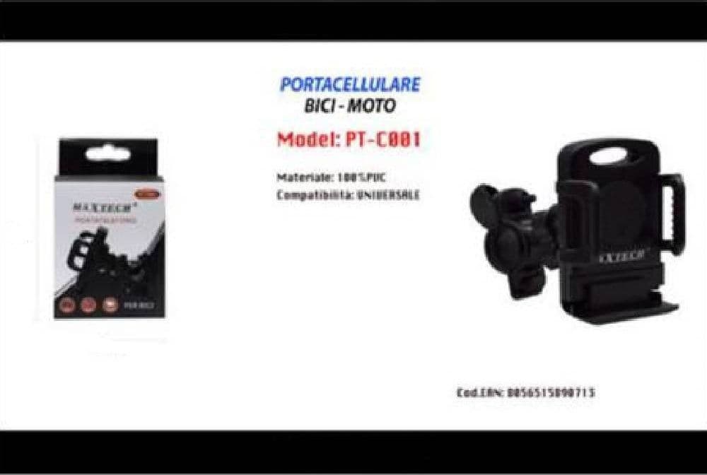 PORTACELLULARE UNIVERSALE MAXTECH PT-C001 PER BICICLETTA BICI MOTO IPAD NAVIGATORE - 4
