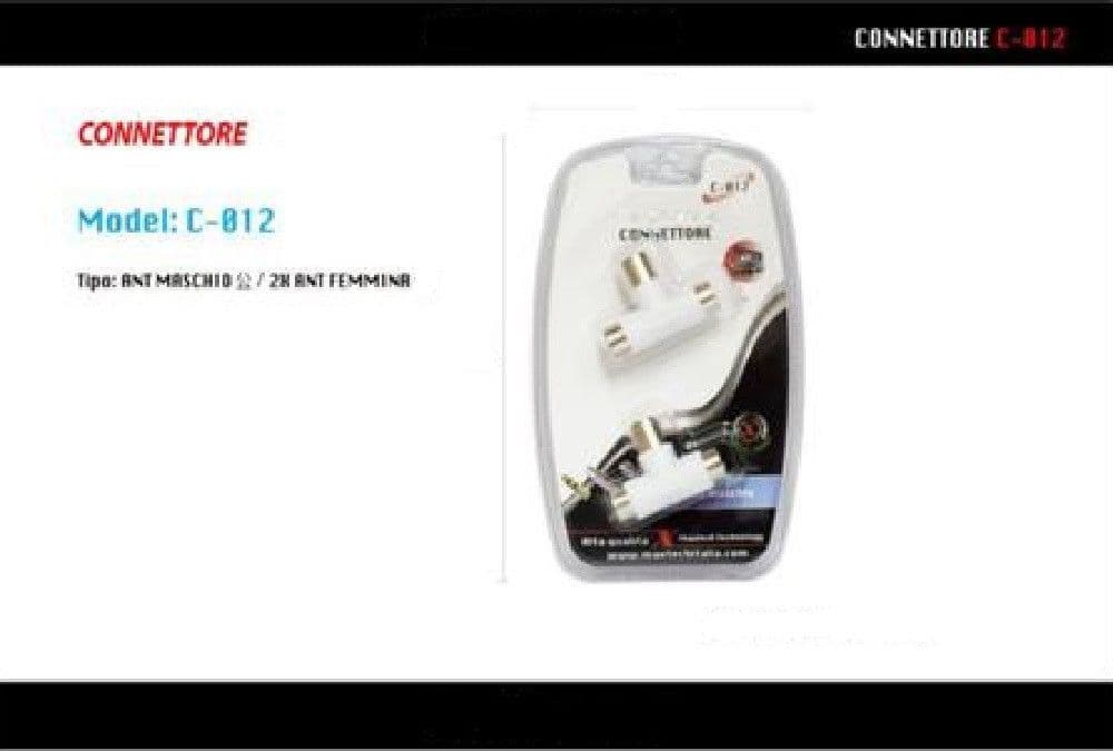 CONNETTORI ADATTATORE A T ANTENNA MASCHIO A 2X ANT FEMMINA CAVO TV MAXTECH C-012 - 2