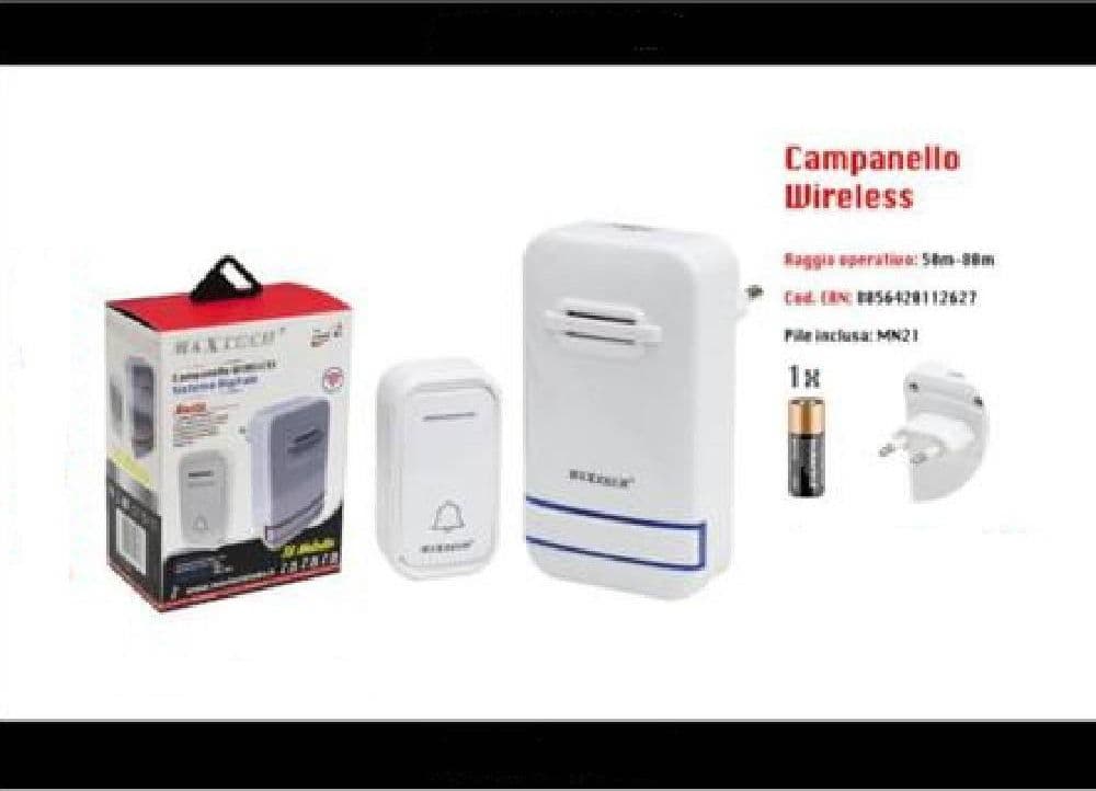 CAMPANELLO WIRELESS SENZA FILI SPINA INCORPORATA WIFI INDICATORE LED CAMP-03 MAXTECH - 3