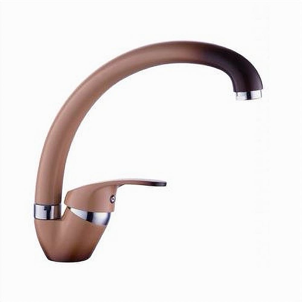 MISCELATORE RUBINETTO MONOCOMANDO PER LAVELLO CUCINA CANNA CURVA MARRONE/BEIGE 52937 - 3