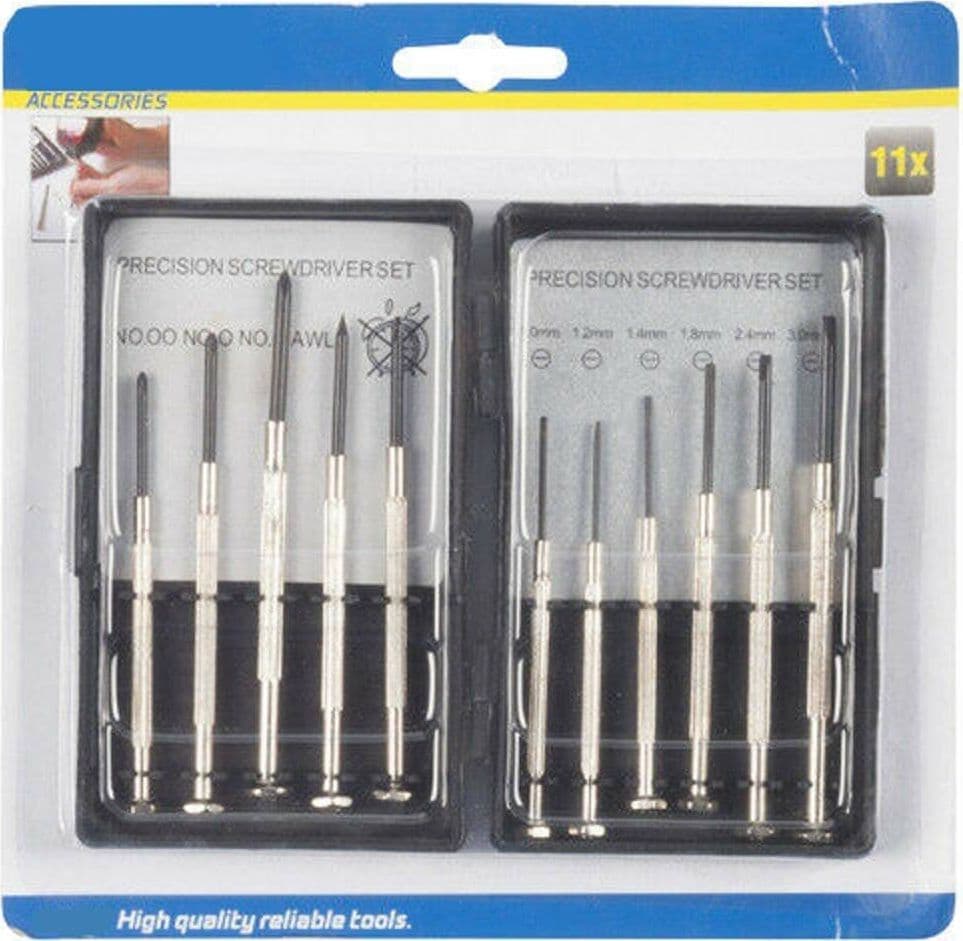 SET 11 CACCIAVITI DI PRECISIONE CON CUSTODIA PER FAI DA TE BRICOLAGE RIPARAZIONI - 2