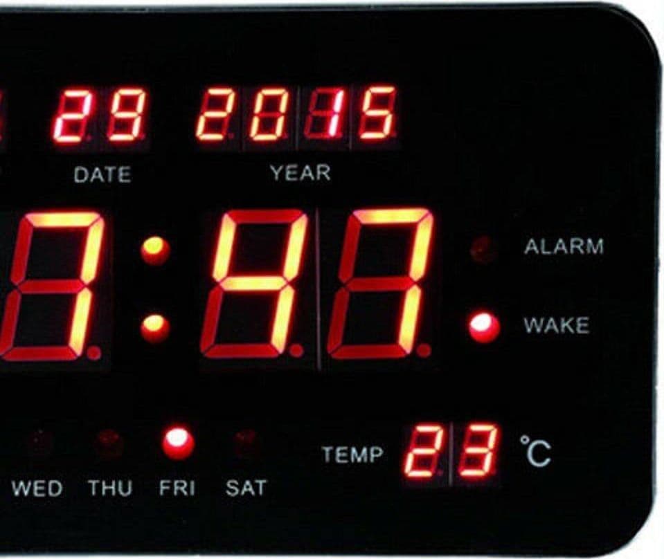 SVEGLIA DIGITALE ELETTRICA OROLOGIO LUCE LED CON DATA GIORNO TEMPERATURA NERO - 2