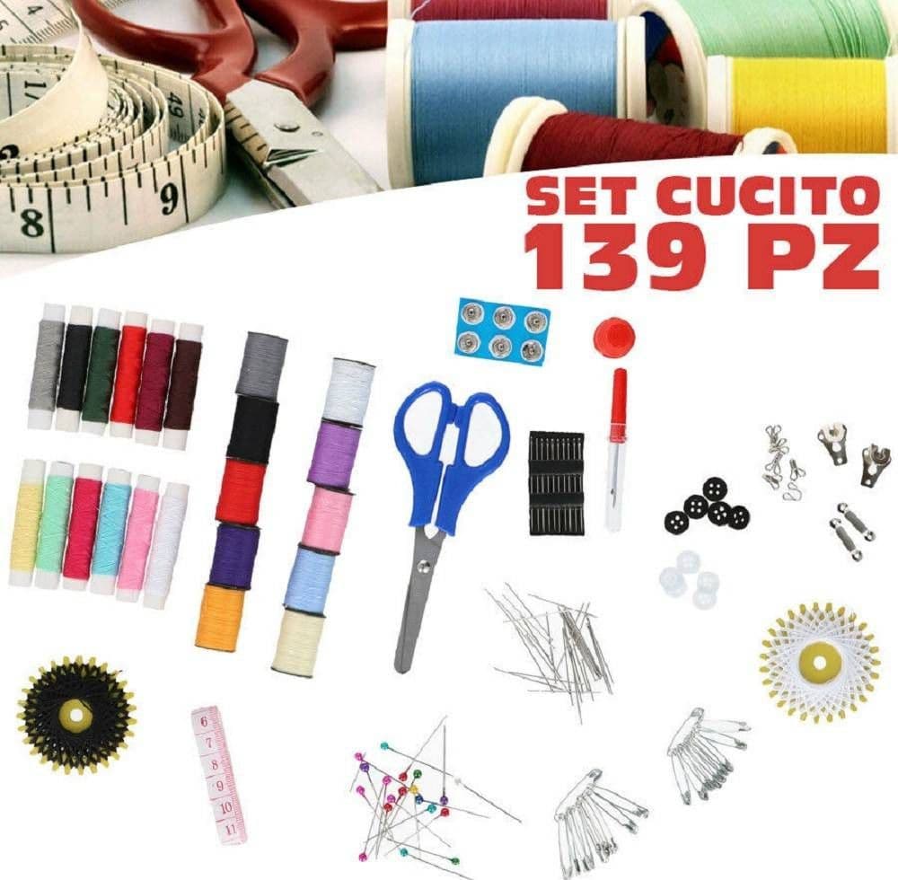 SET PER CUCITO 139PZ ACCESSORI SARTORIA SET DA VIAGGIO KIT EMERGENZA PER CUCIRE