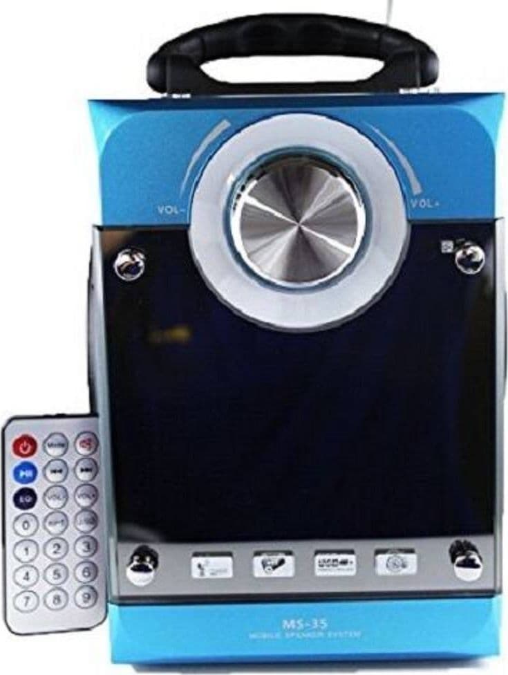 SPEAKER MULTIMEDIALE MS-35 CASSA PORTATILE RADIO FM MP3 USB SD AUX DISPLAY LED