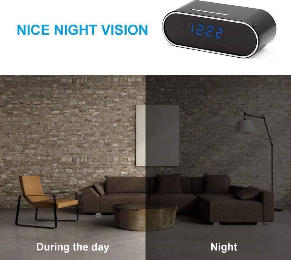 SVEGLIA OROLOGIO CON TELECAMERA SPIA NASCOSTA CON VISIONE NOTTURNA SORVEGLIANZA - 10