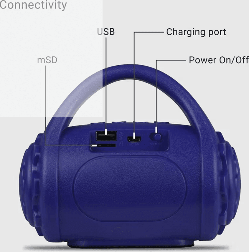 MINI CASSA PORTATILE SPEAKER T-2019 WIRELESS BLUETOOTH AUDIO POTENTE AMPLIFICATA - 3