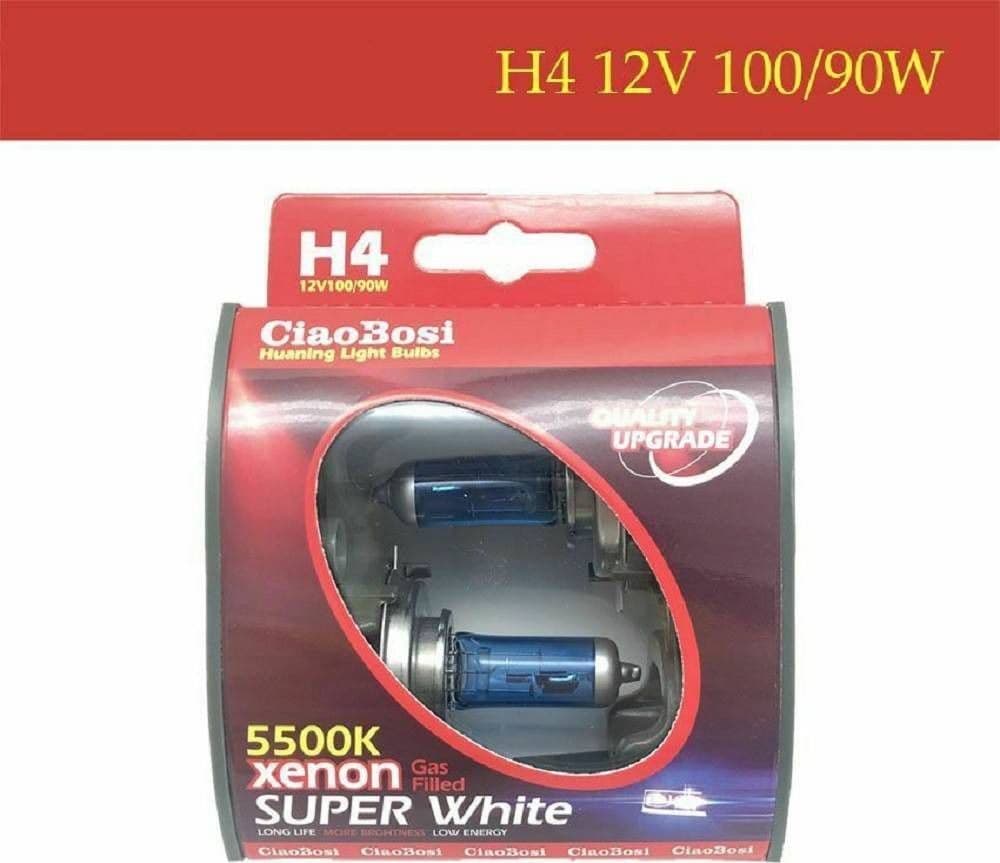 COPPIA LAMPADINE LAMPADE AUTO MOTO XENON H4 12V 100W 5500K C-6276 - 7
