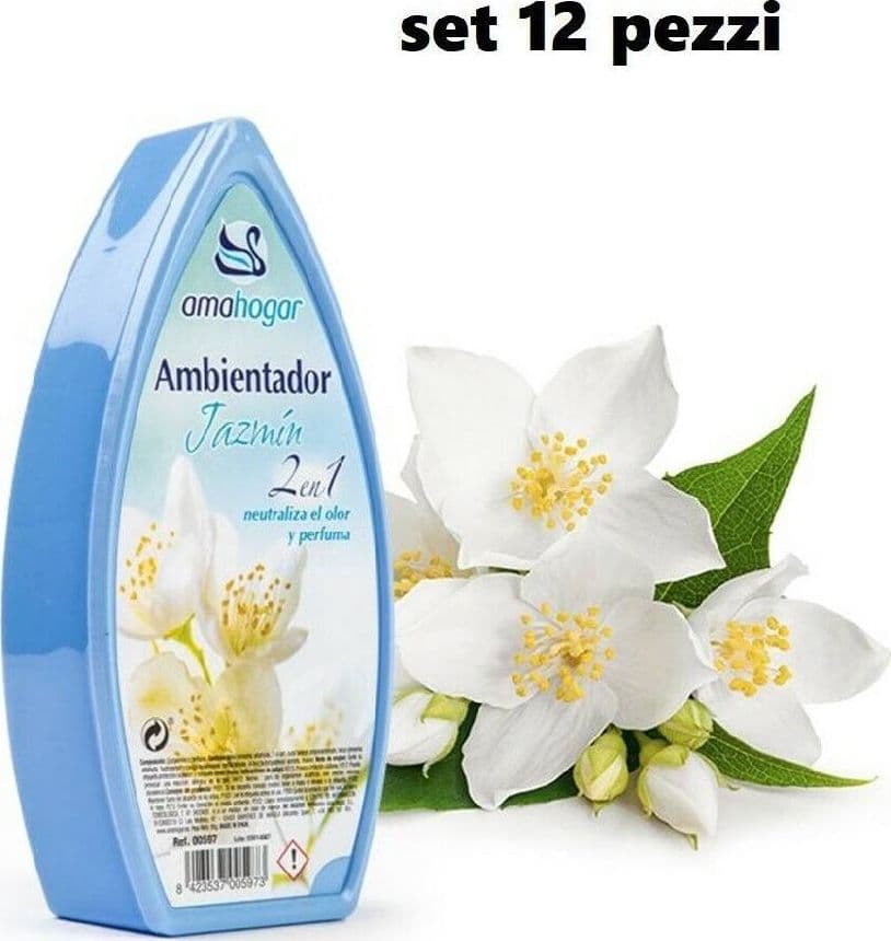 SET 12 DEODORANTI GEL PROFUMO AMBIENTE ASSORBI ODORI FRAGRANZA GELSOMINO - 2