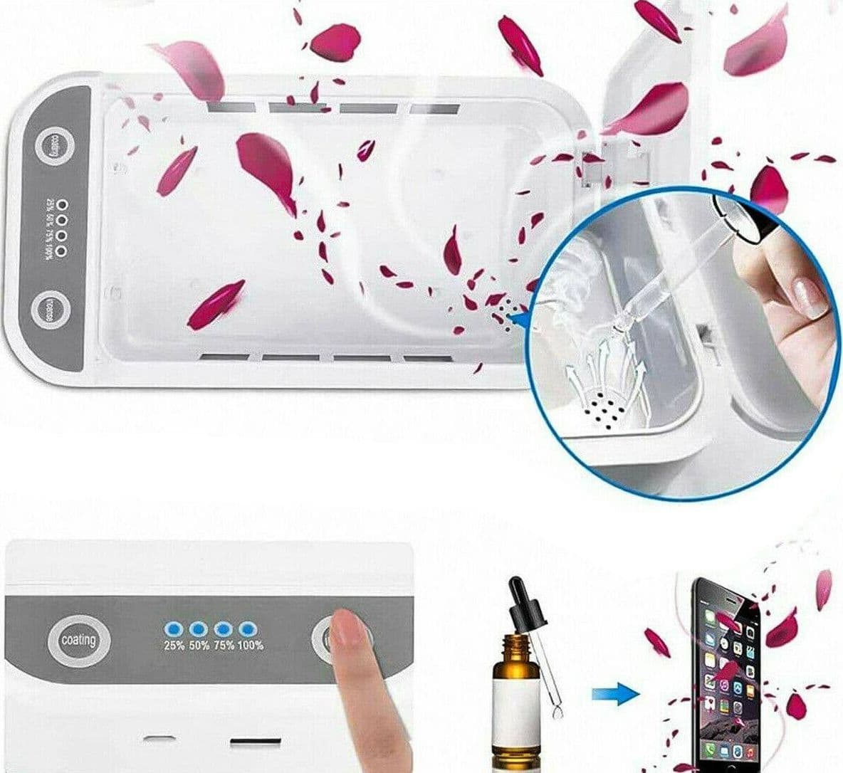 STERILIZZATORE UV PORTATILE BOX DISINFEZIONE OGGETTI TELEFONO DIFFUSORE AROMI - 5