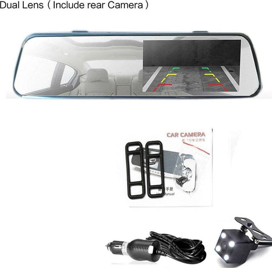 SPECCHIETTO RETROVISORE TOUCH DVR 4.39" FULL HD TF CAMERA ANTERIORE POSTERIORE - 3