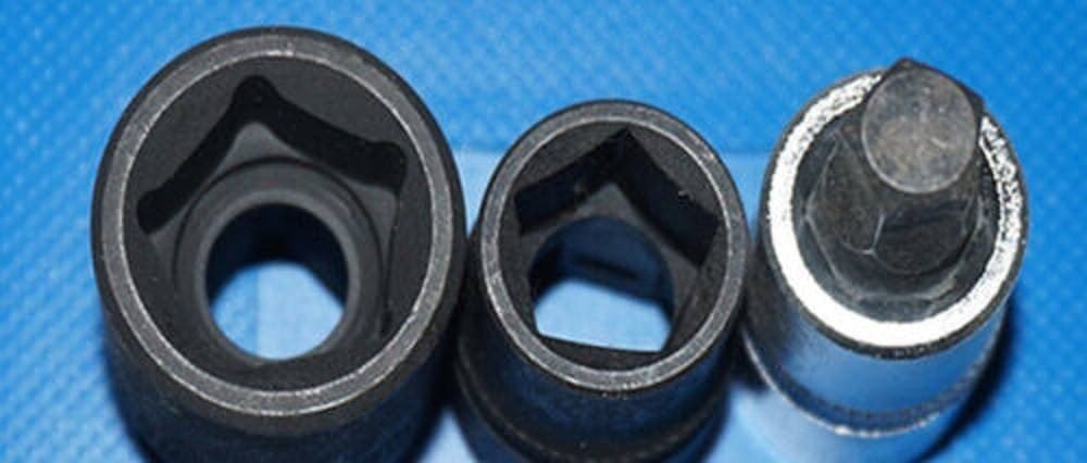 SET 3 PZ BUSSOLE PENTAGONALI RINFORZATE 3 PEZZI PER PINZA FRENI AUTO 1/2" - 2