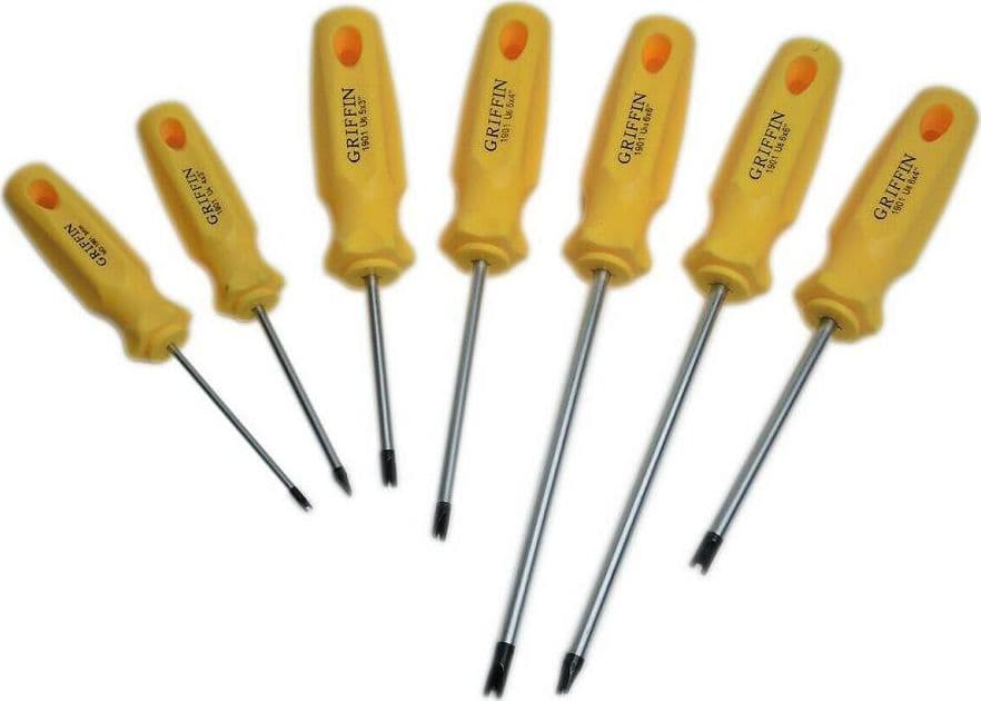 SET 7 CACCIAVITI A "U" CROMO VANADIO PUNTA MAGNETICA TIPO SPANNER MODELLO U - 4