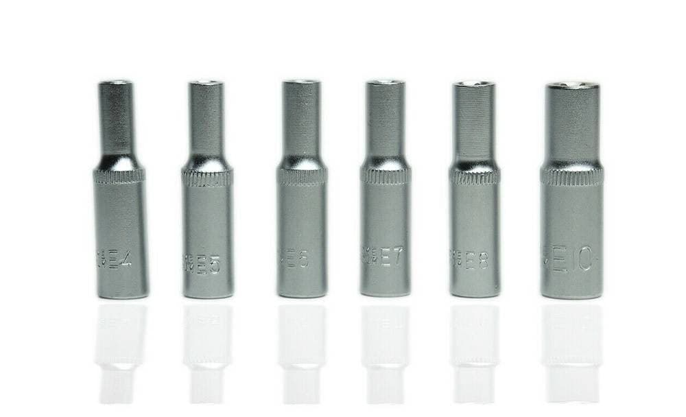SET 7PZ 6 CHIAVI BUSSOLA TORX 1/4" SCANALATI STRISCIA CLIP MILLERIGHE CHIAVINO - 4