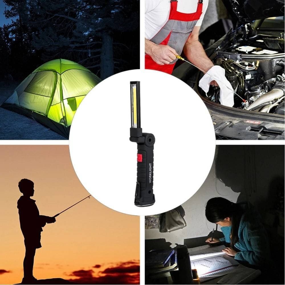 MINI TORCIA RICARICABILE LED COB MAGNETICA SNODATA LUCE LAMPADA LAVORO MECCANICO - 7