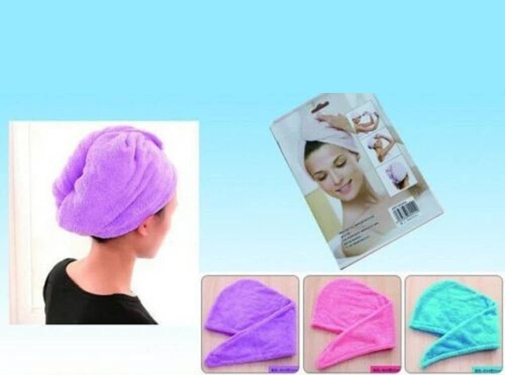 ASCIUGAMANO CAPELLI TURBANTE MICROFIBRA SHAMPOO BAGNO DOCCIA SUPER ASSORBENTI - 2