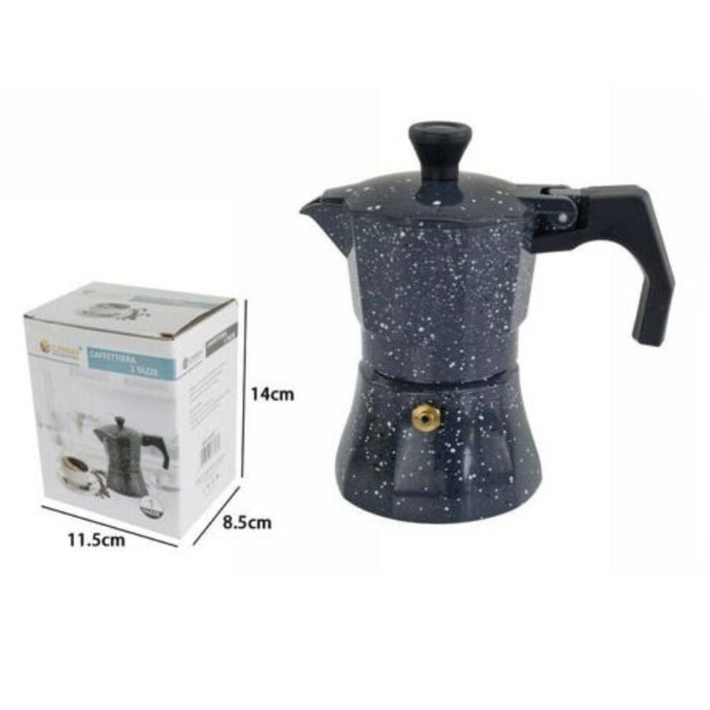 CAFFETTIERA MOKA MACCHINETTA CAFFÈ ESPRESSO EFFETTO PIETRA MISURA 1 TAZZA