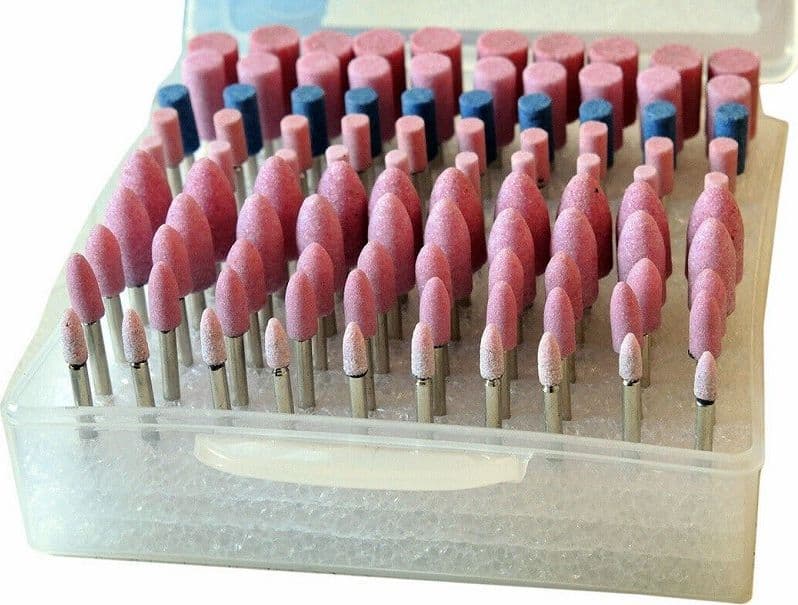 SET 100 FRESE IN PIETRA PER MINI TRAPANO DRIMMEL TESTINE 3MM LUCIDANTI ABRASIVE - 3