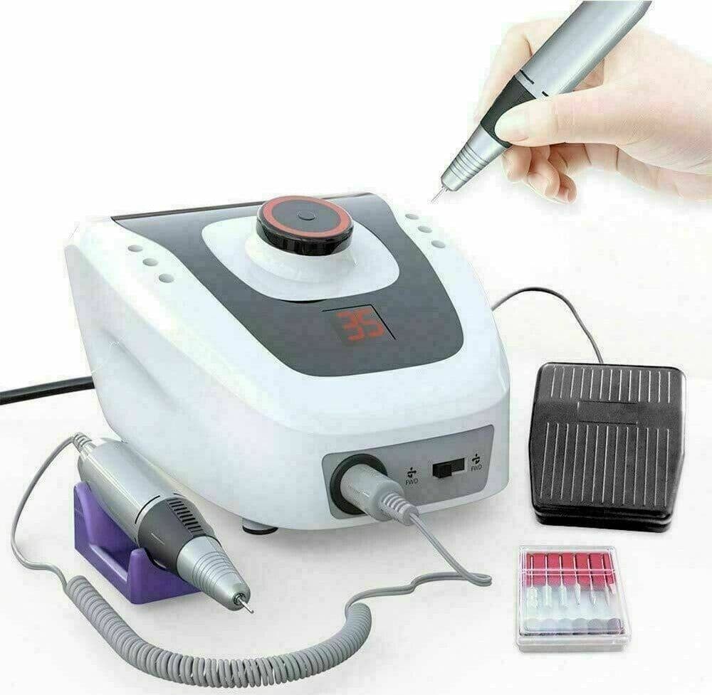 FRESA PER UNGHIE PROFESSIONALE 35000 GIRI RICOSTRUZIONE MANICURE PEDICURE NAIL - 2