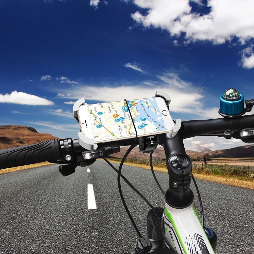 PORTA CELLULARE PER BICICLETTA MANUBRIO SUPPORTO SMARTPHONE ROTANTE 360° MAX 5,5" - 5