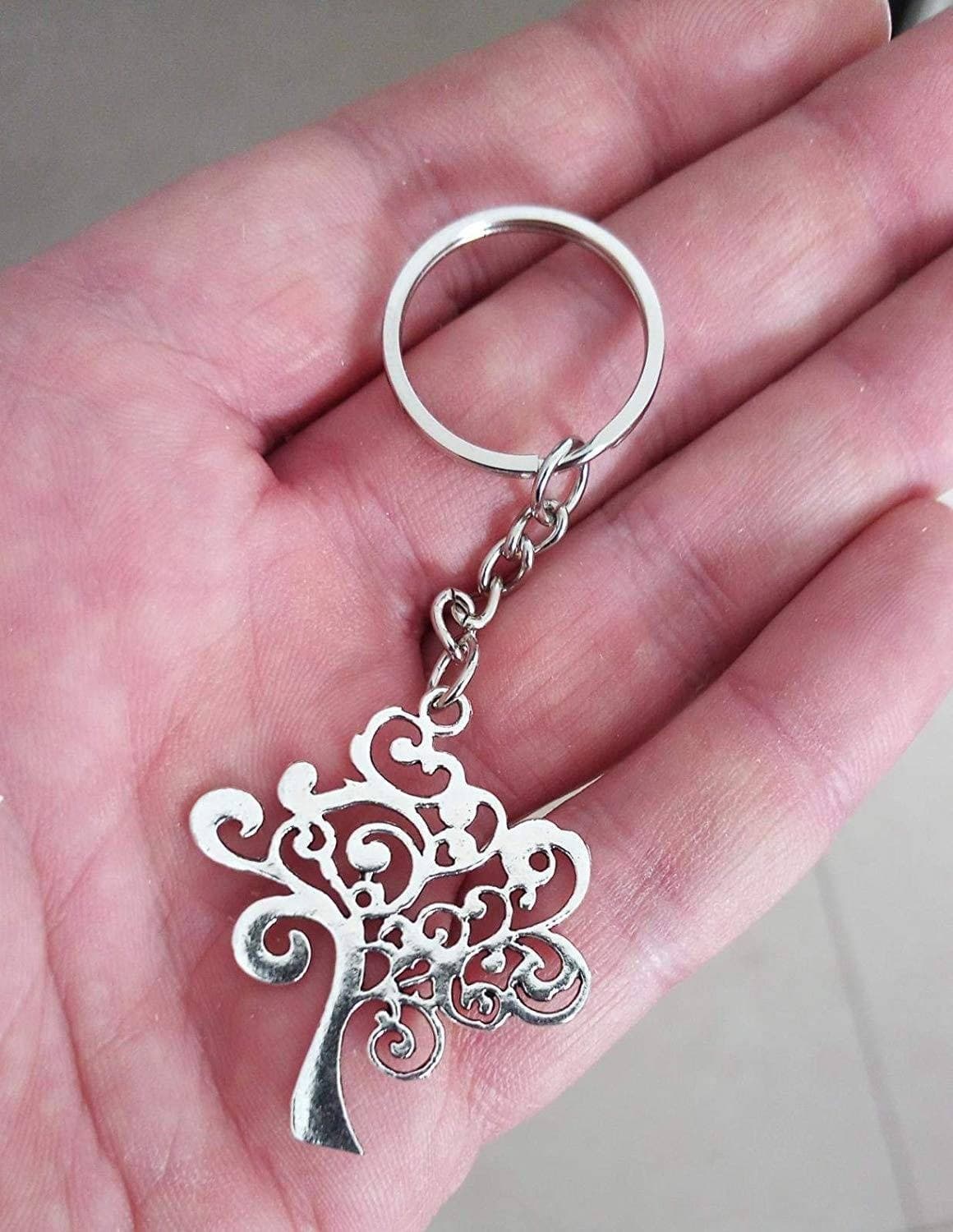 12 PORTACHIAVI PORTA CHIAVE BOMBONIERE CONFETTATA ALBERO DELLA VITA SEGNAPOSTO - 2