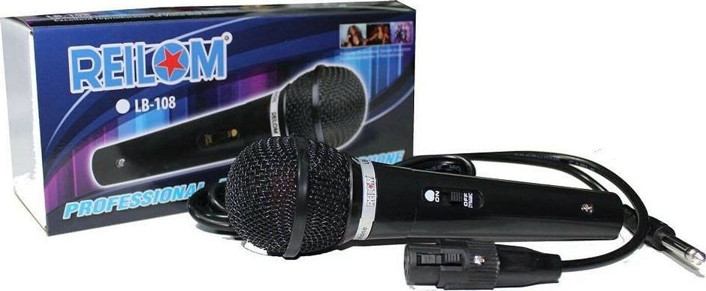 MICROFONO DINAMICO UNIDIREZIONALE CON CAVO MONO 2MT KARAOKE STEREO LB-108 - 3