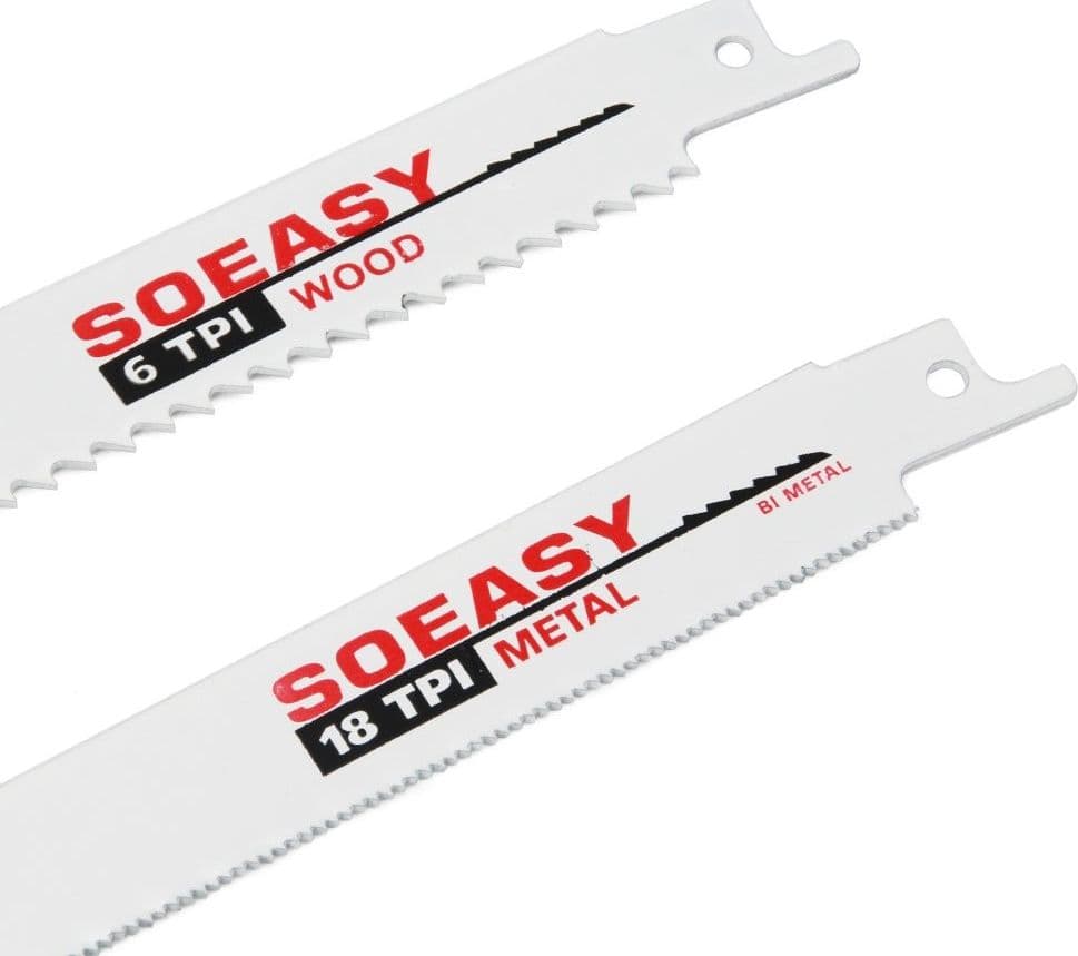 SET 10 LAME PER LEGNO E METALLO PER SEGA SEGHETTO ELETTRICA ALTERNATIVO 6" 8" - 4