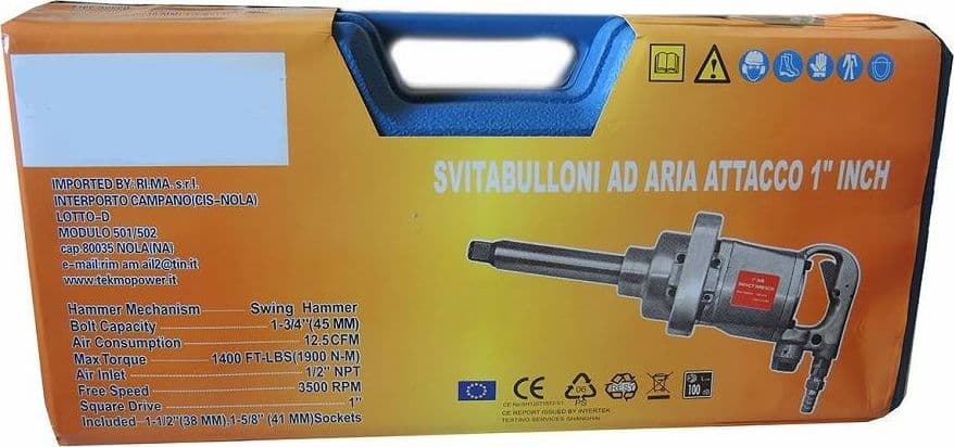 AVVITATORE PNEUMATICO 1'' ARIA COMPRESSA PISTOLA SVITABULLONI CAMION BUS TRATTORI - 5