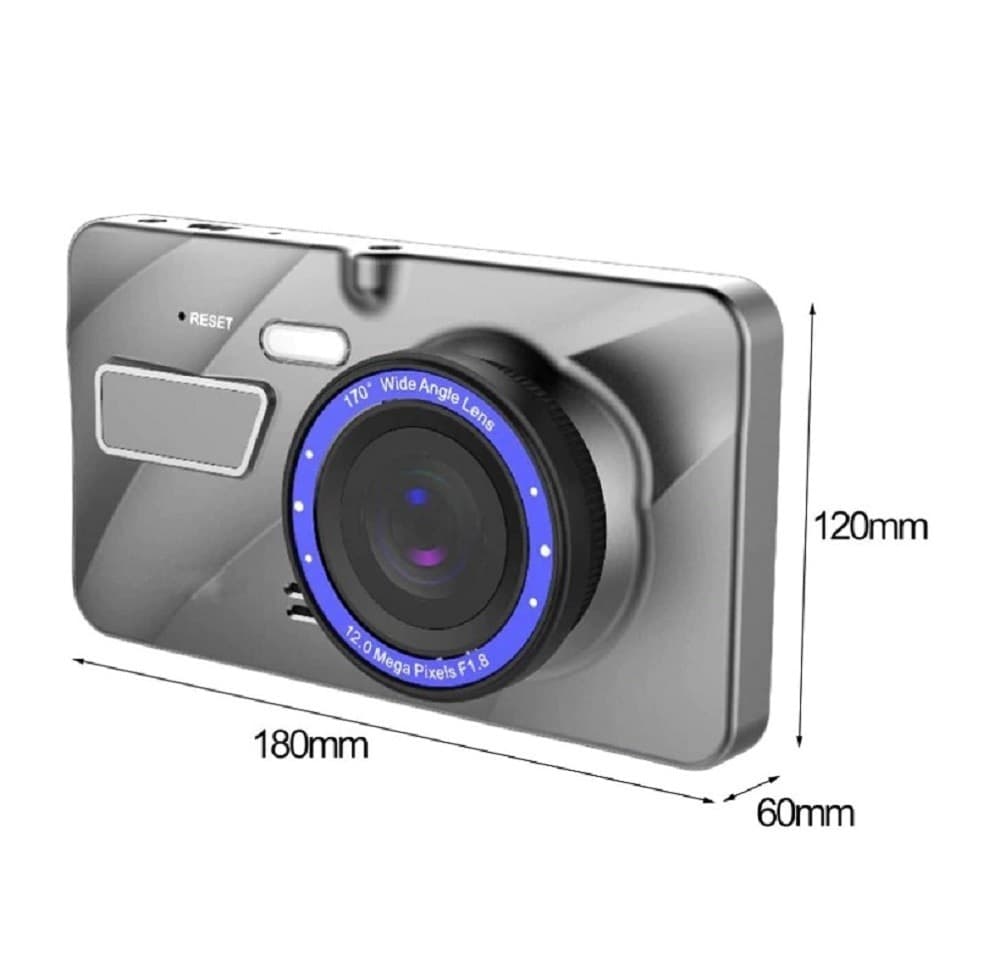 MINI DVR TELECAMERA VIDEOREGISTRATORE PER AUTO 2 TELECAMERE SUPER HD DISPLAY 4" - 6