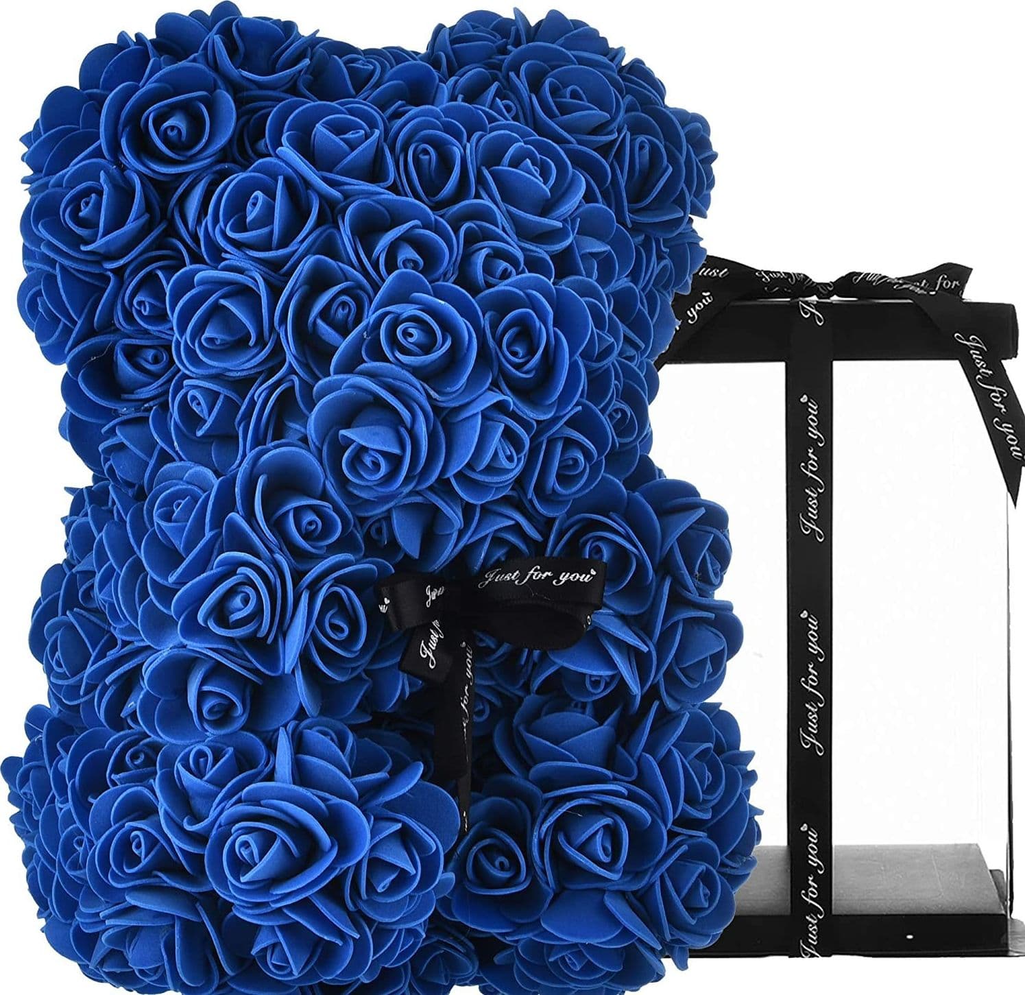 ORSACCHIOTTO ORSETTO ORSO DI ROSE CON FIORI ARTIFICIALI DA 25CM SAN VALENTINO - 19