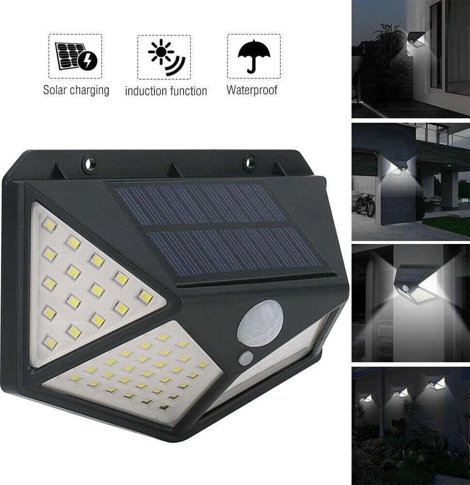 4PCS LAMPADA LUCE FARETTO FARO ESTERNO ENERGIA SOLARE 100 LED SENSORE MOVIMENTO - 7