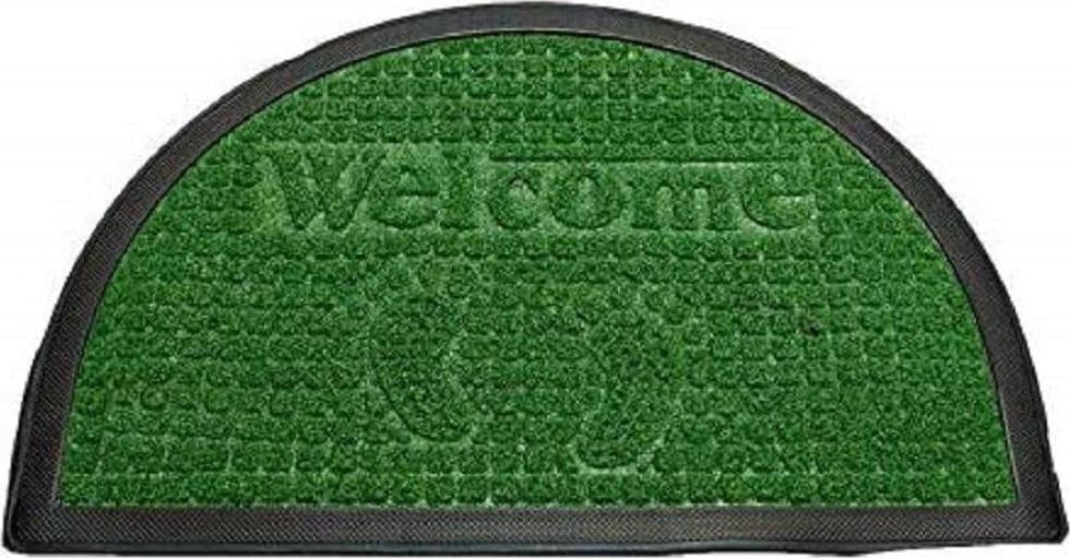 ZERBINO TAPPETO IN GOMMA MEZZA LUNA SCRITTA WELCOME 60X40CM ANTISCIVOLO INGRESSO - 2