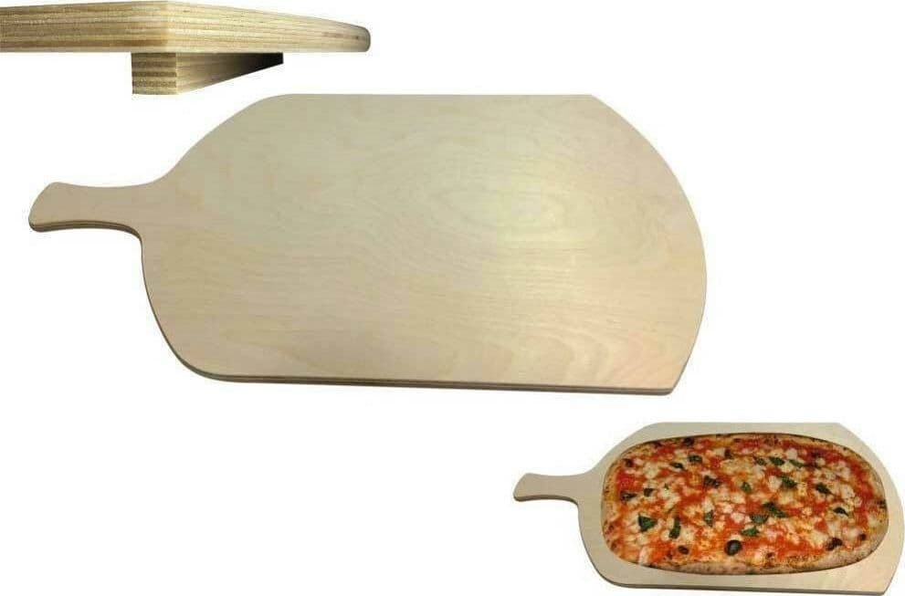 TAGLIERE PER PIZZA A METRO TEGLIA VASSOIO LEGNO RETTANGOLARE CON MANICO 72X37CM - 2