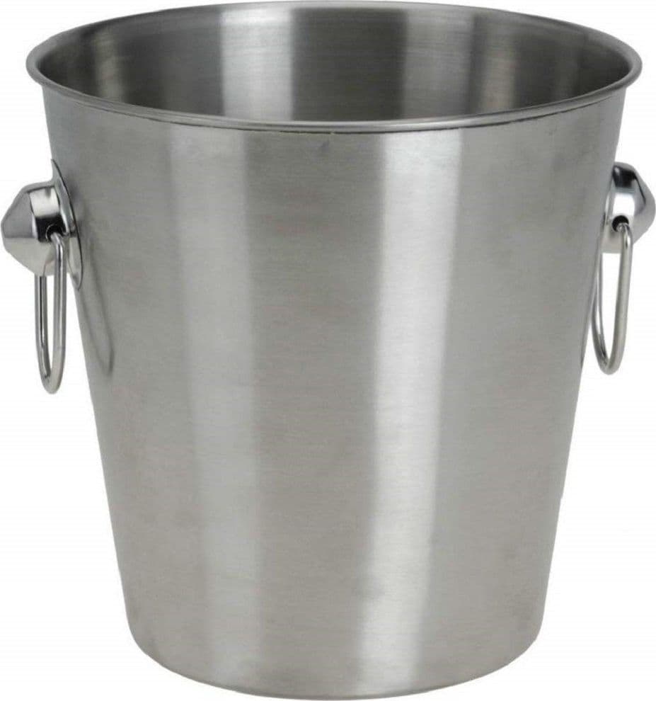 SECCHIELLO IN ACCIAIO PORTA GHIACCIO CON MANICI PICCOLO 18 CM PORTABOTTIGLIE - 2
