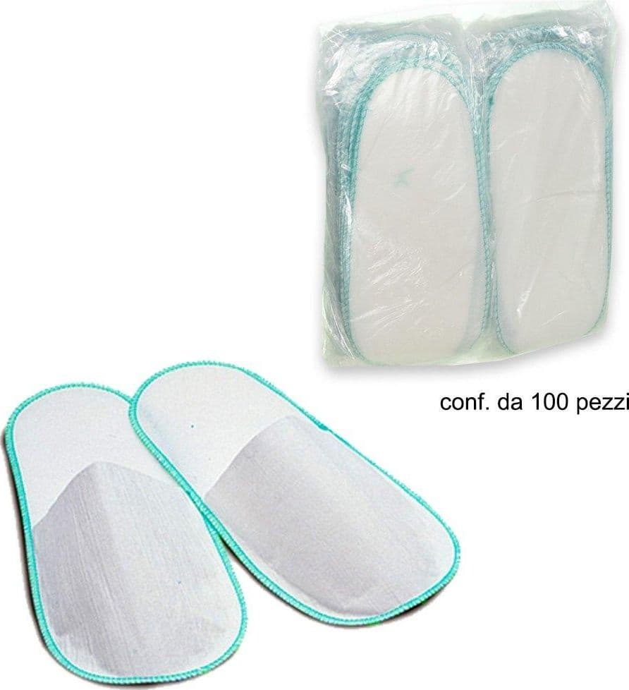100 PZ CIABATTE PANTOFOLE CIABATTINE TNT MONOUSO MODELLO CHIUSO ESTETISTA SPA