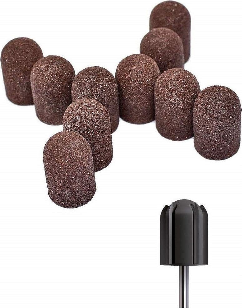 PUNTA FRESA CILINDRI + 10 SCOVOLINI ABRASIVI 16MM PER RICOSTRUZIONE UNGHIE NAIL ART