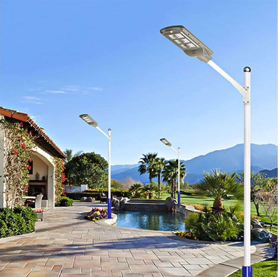 LAMPIONE STRADALE LED 120 W PANNELLO SOLARE FOTOVOLTAICO CON TELECOMANDO LUCE - 6