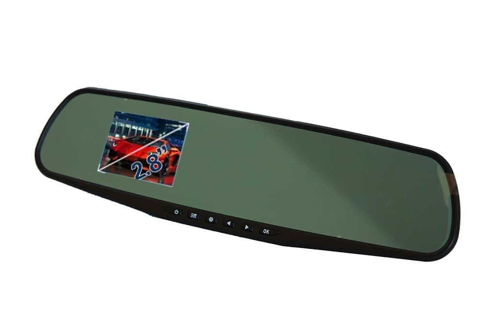 SPECCHIETTO RETROVISORE MONITOR DVR REGISTRA VIDEO TELECAMERE FRONTALE 120° 2.8" - 2