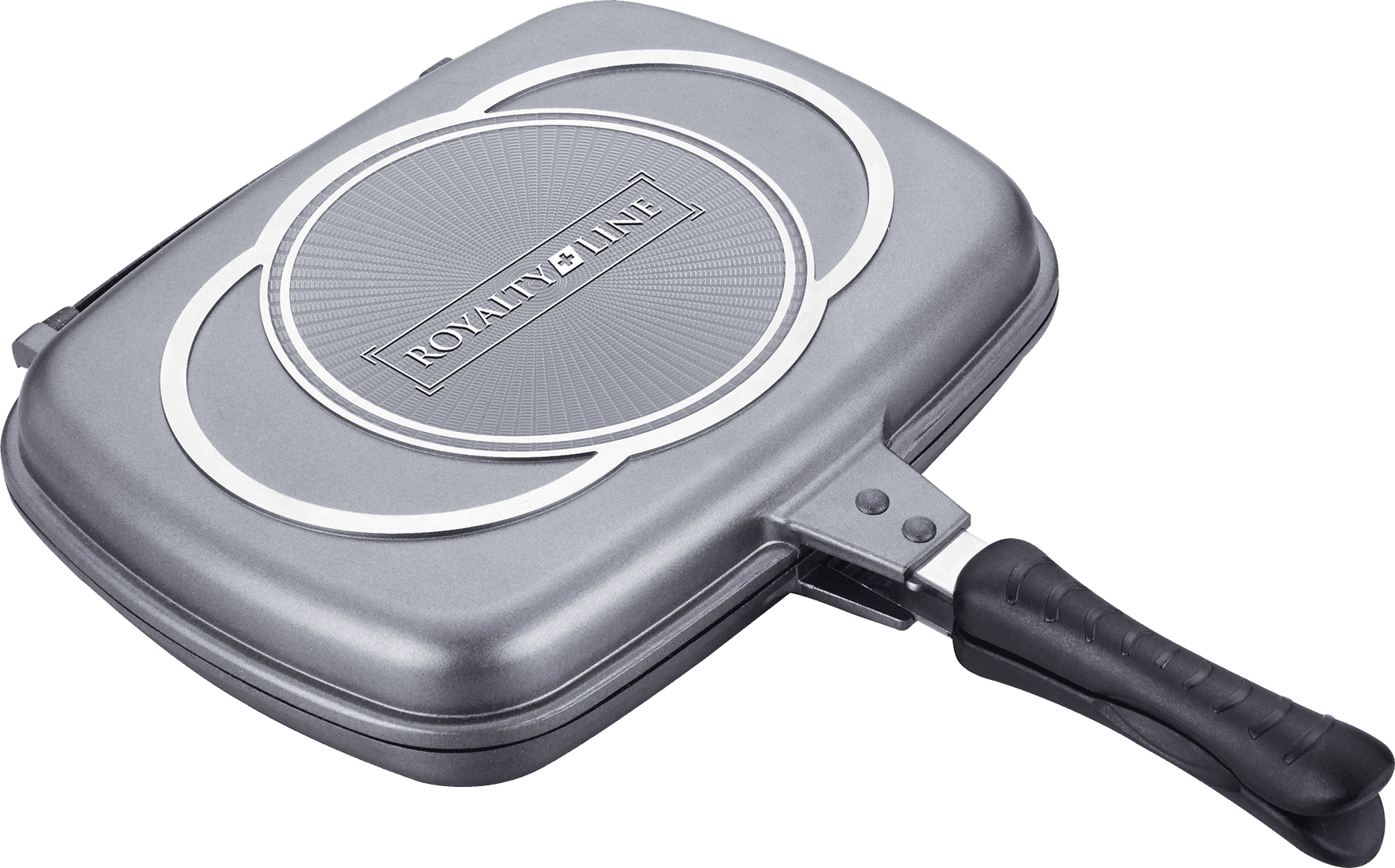 DOPPIA PIASTRA BISTECCHIERA CHEF CUCINA DA 34 CM RIVESTIMENTO ANTIADERENTE MARMO - 3