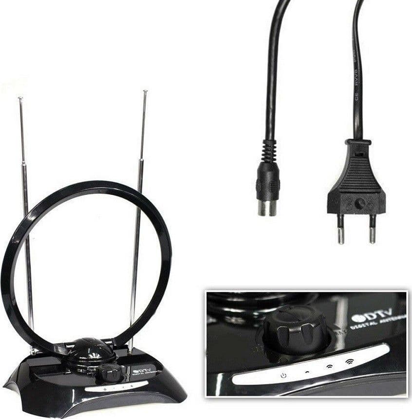 ANTENNA DIGITALE TERRESTRE AMPLIFICATA INTERNI SEGNALE HD VHF UHF HDTV 38DBI - 2
