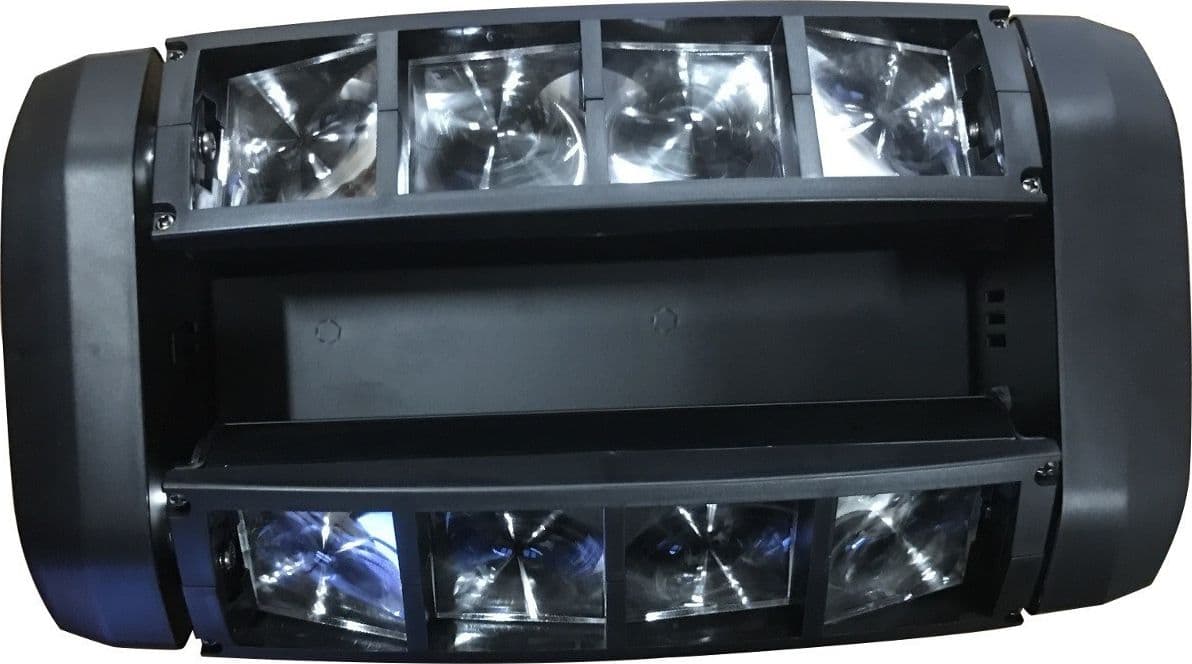 EFFETTI LUCE A TESTA MOBILE MULTIRAGGIO RUSH MULTI BEAM MINI SPIDER 8 RAGGI BEAM - 8
