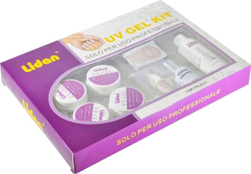 KIT RICOSTRUZIONE UNGHIE PROFESSIONALE UV GEL NAIL ART KIT COMPLETO LIDAN KIT-2 - 3