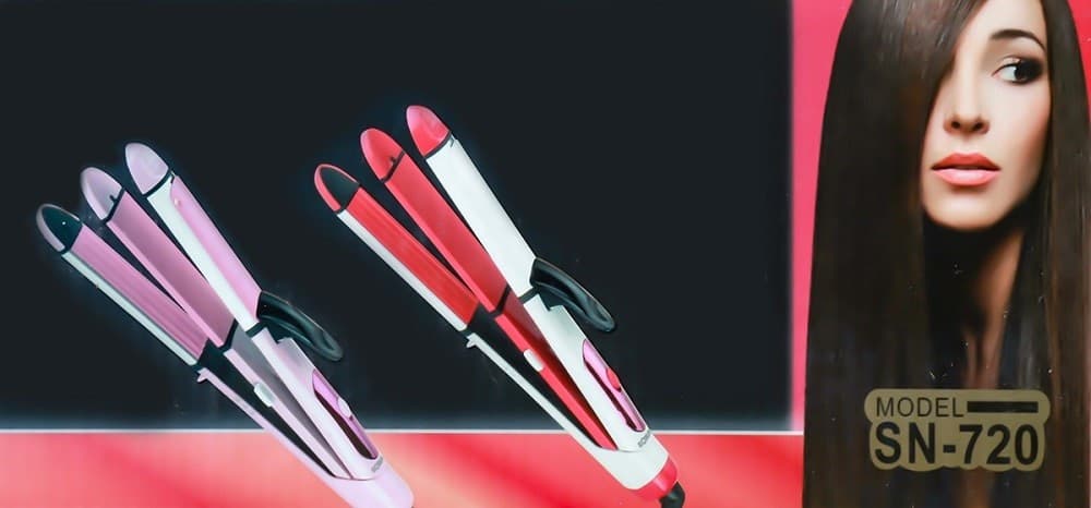 PIASTRA PER CAPELLI PROFESSIONALE EFFETTO RICCI ONDE CERAMICA MAX 220° SN 720 - 7