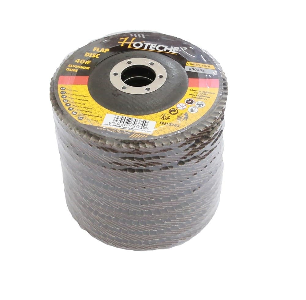 SET 10 DISCO ABRASIVO LAMELLARE DIAMETRO 115X22.23MM GRANA 40 PER SMERIGLIATRICE - 5