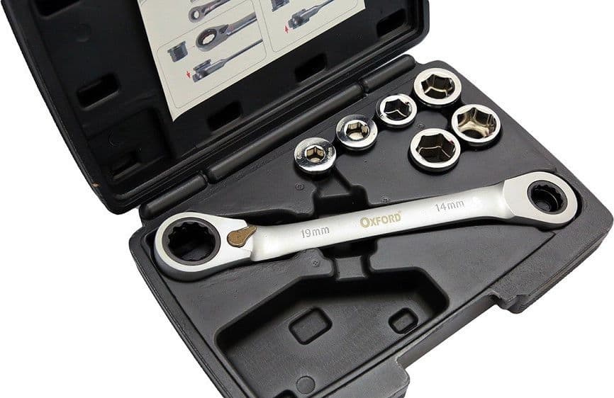 SET 7 CHIAVE A CRICCHETTO REVERSIBILE ESAGONALI 14-19MM 5 INNESTI 6-19MM - 5