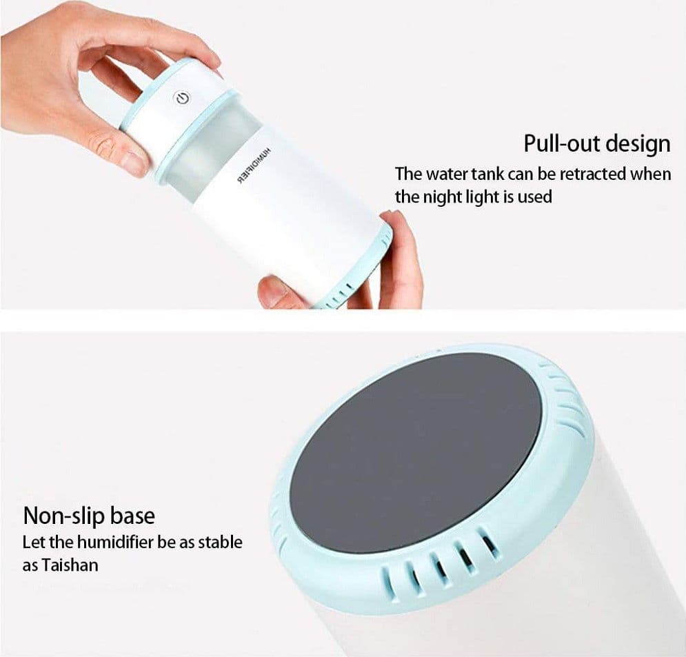UMIDIFICATORE ULTRASUONI LED CASA AUTO PURIFICATORE ARIA MINI PORTATILE 200ML - 5