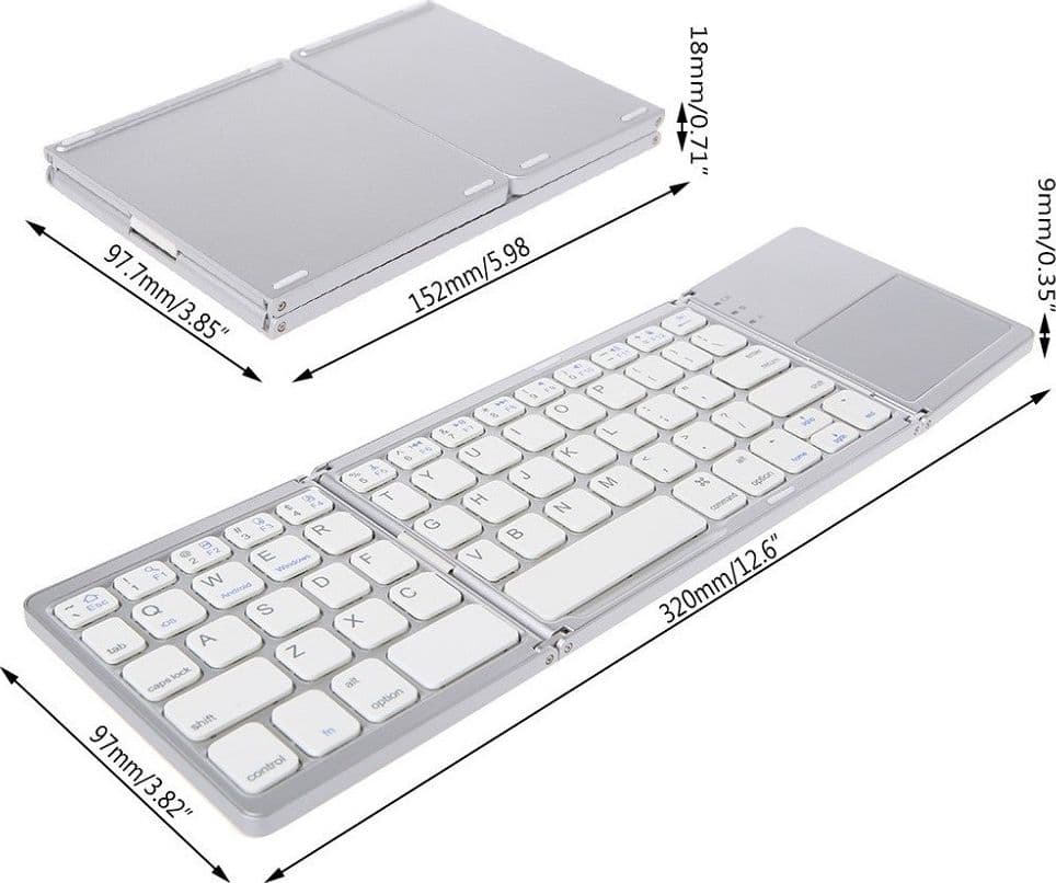 MINI TASTIERA BLUETOOTH PIEGHEVOLE WIRELESS IOS/ANDROID/WINDOWS TOUCHPAD - 6