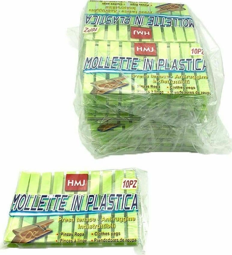 120 PEZZI MOLLETTE PINZE BUCATO PANNI PLASTICA EXTRAFORTE VERDE STENDIBIANCHERIA - 2